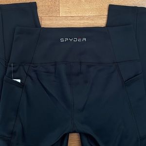 NWT BLACK Spyder Active Tech Fleece Leggings